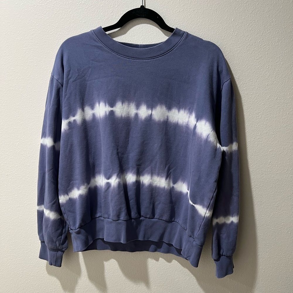 Gap Sweats Women’s Large Blue and White Tie-Dye Sweatshirt, cotton, EUC, lounge